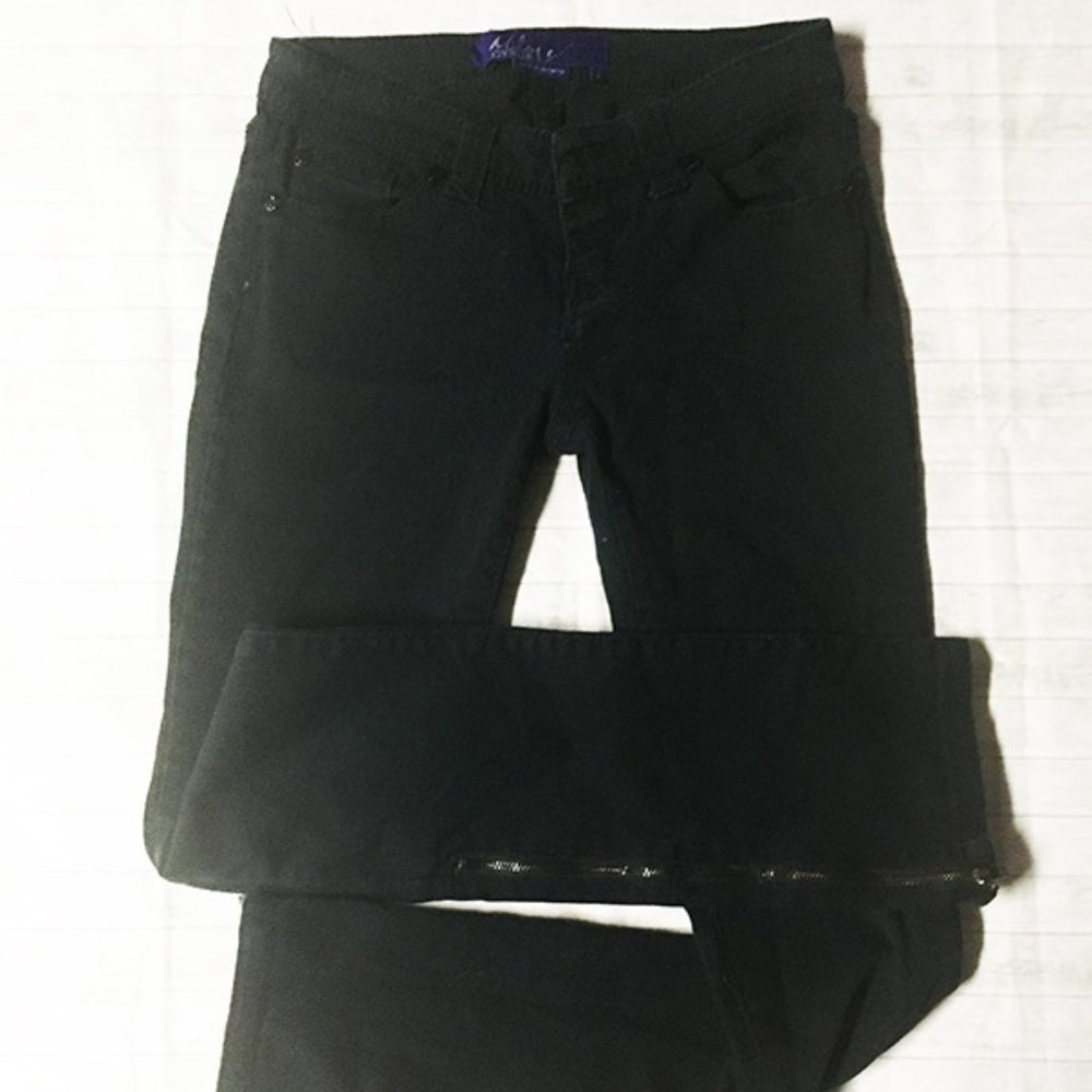 Zipper Detail MileyMAX Black Skinny Jeans